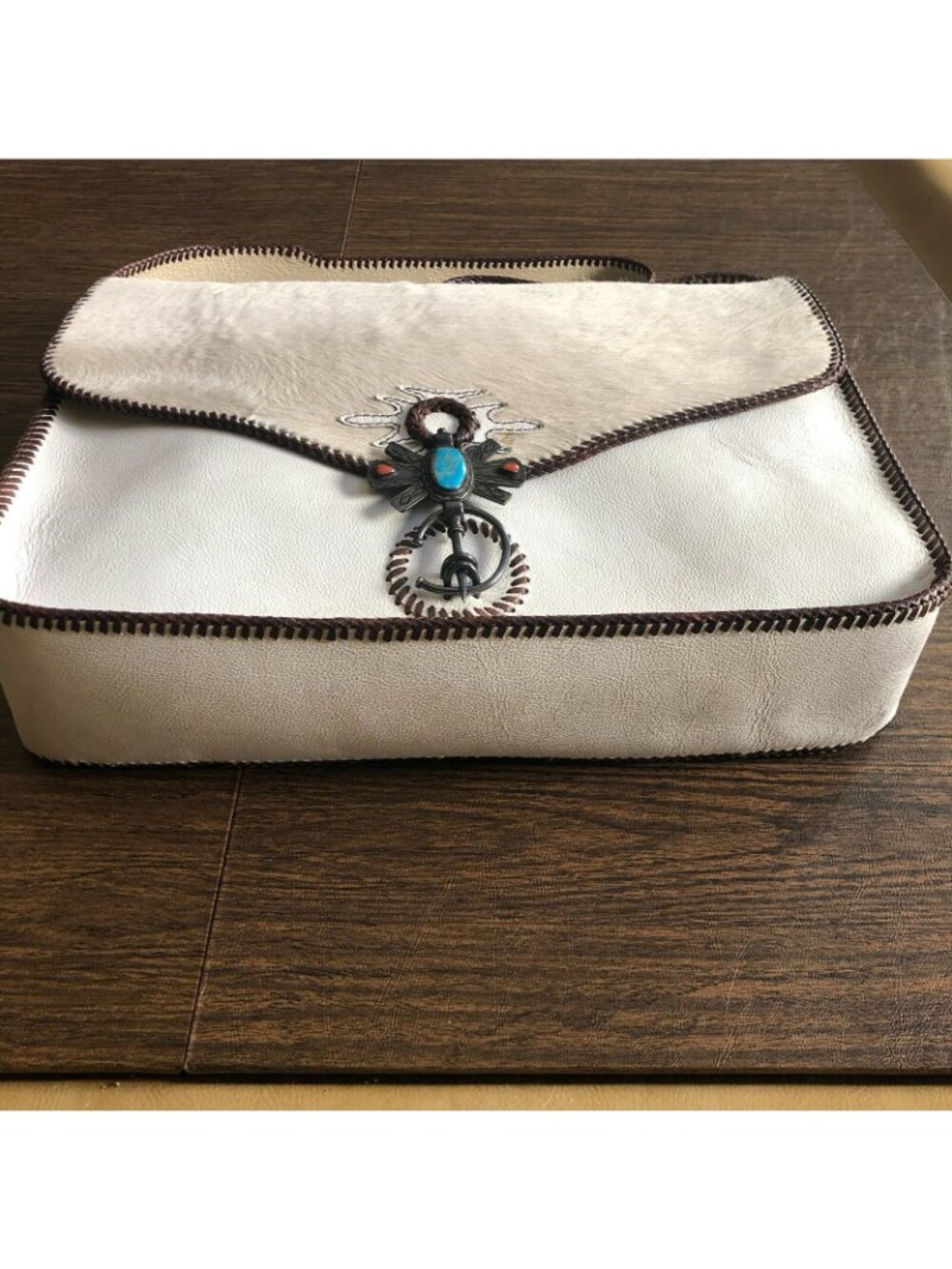 Divine Tribe by Chad Ypon Raw Hide Leather Laptop Satchel Messenger Bag RARE - Picture 6 of 11